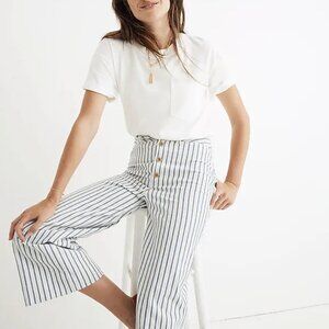 NWOT Madewell Emmett Button-Front Wide-Leg Crop Pants size 24